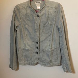 Madewell railroad print style denim jacket